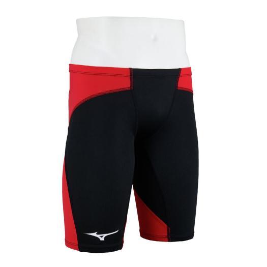 ミズノ　メンズ競泳用 ハーフスパッツ ブラック×レッド L MIZUNO（ミズノ） ミズノ公式 GX・SONIC DUAL 競泳用ハーフスパッツ
