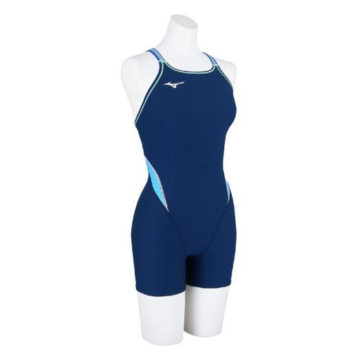 Mizuno スポーツ用水着 ネイビー/ブルー MIZUNO（ミズノ） ミズノ公式 競泳練習用ミディアムハーフスーツ