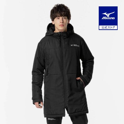 MIZUNO FOOTBALL ロングコート ベンチコート オールブラック2XL