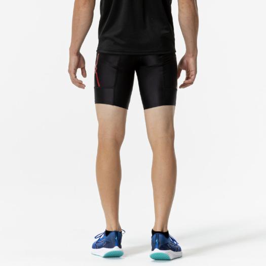  ADIZERO ハーフタイツM レッド/ブラック MIZUNO（ミズノ） ミズノ公式 MCライン タイツ ハーフ/陸上競技 メンズ