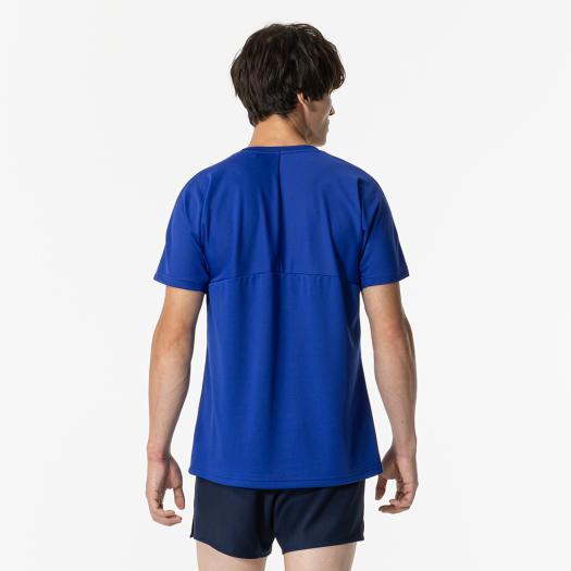 ミズノ公式 N-XTプラシャツ 半袖 バレーボール ユニセックス サーフブルー×オレンジ｜mizuno-shop｜02