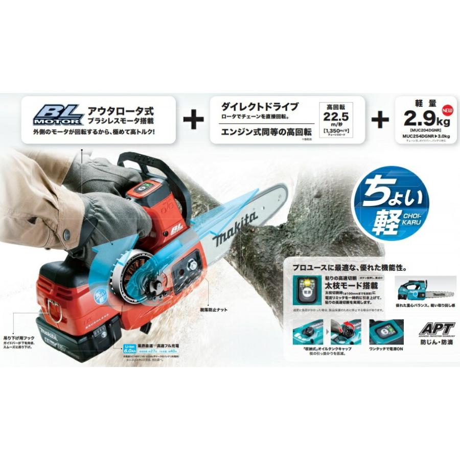 未使用 本体のみ マキタ 18V 200mm 充電式チェンソー MUC204DZ