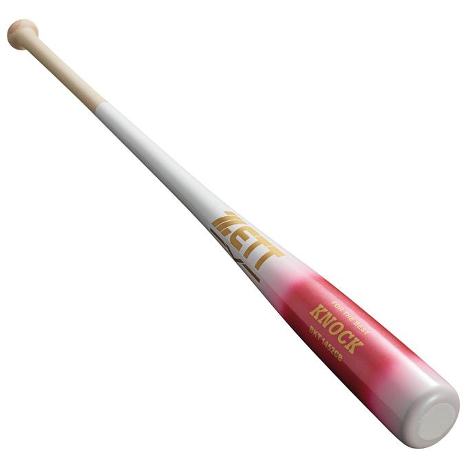 ゼット（ZETT） 限定 硬式/軟式兼用 木製ノックバット 朴+メイプル4面