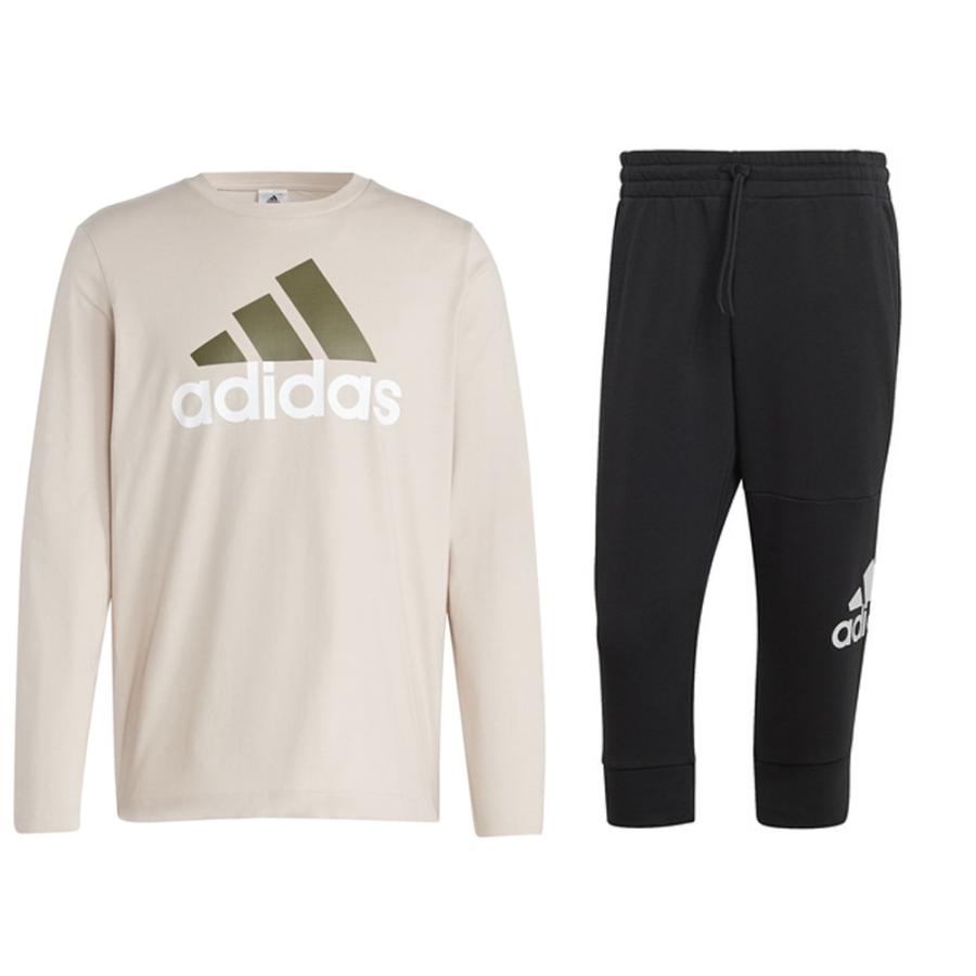 adidas（アディダス）M ESS BL SJ LS Tシャツ 7分丈スウェットパンツ 上下セット（ECR12/ECQ60）スポーツ ロンT 長袖 クロップド セットアップ メンズ｜mizushimasports｜15