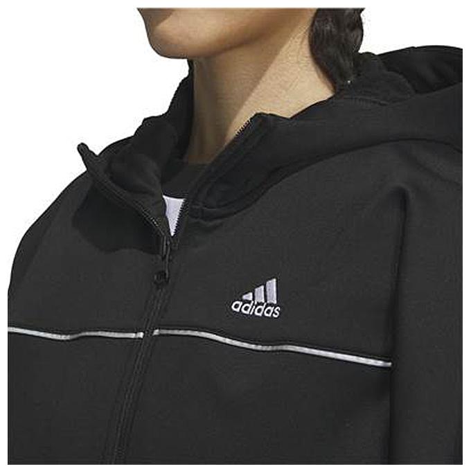 adidas フード付きジャケット M 黒ズボンセット(ノーブランド)レディース adidas フード付きジャケット M 黒ズボンセット(ノーブランド