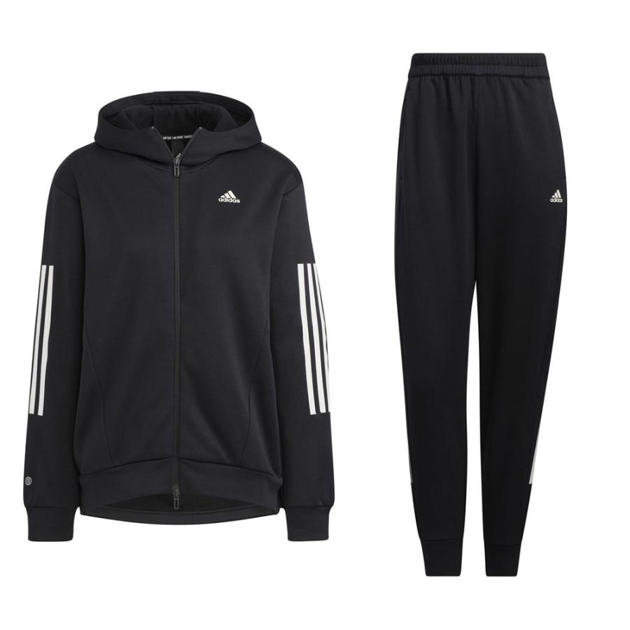 adidas（アディダス）24/7 レギュラーフィット フリース フルジップパーカー パンツ 上下セット（RB323/ZB221）スポーツ フードあり レディース｜mizushimasports｜03