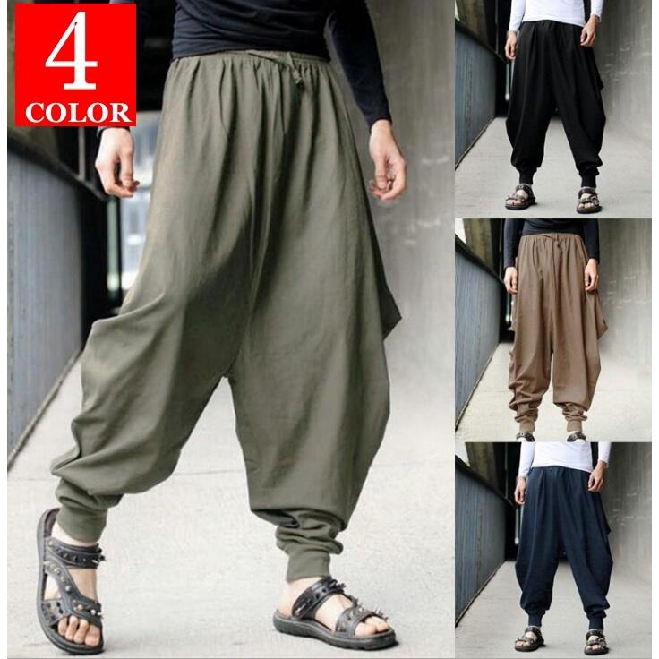 サルエルパンツ ワイドパンツ パンツ メンズ ジョガーパンツ 無地 ボトムス サルエル ハイウエスト 春夏 カジュアル ゆったり 父の日 信用