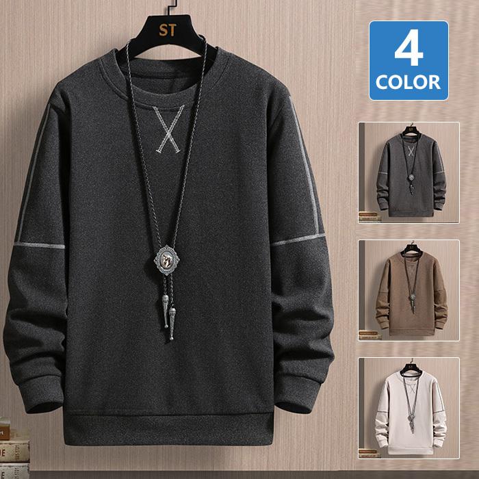 トレーナー メンズ 長袖 トップス カジュアル スウェットシャツ プルオーバー スウェット クルーネック 春 秋 定価