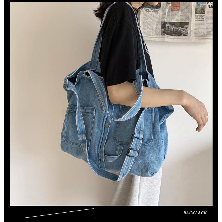 デニムバッグ デニムトートバッグ レディースバッグ 2wayショルダー 