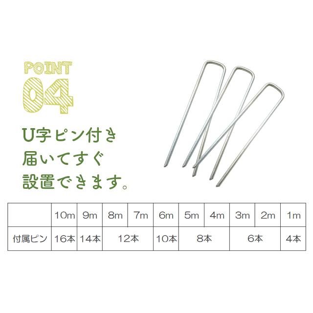 人工芝  ＼5本セット／【U字ピン80本付き】 リアルMJターフ [1ｍ×10ｍ 芝丈33mm] ロール 天然芝にそっくり。の画像