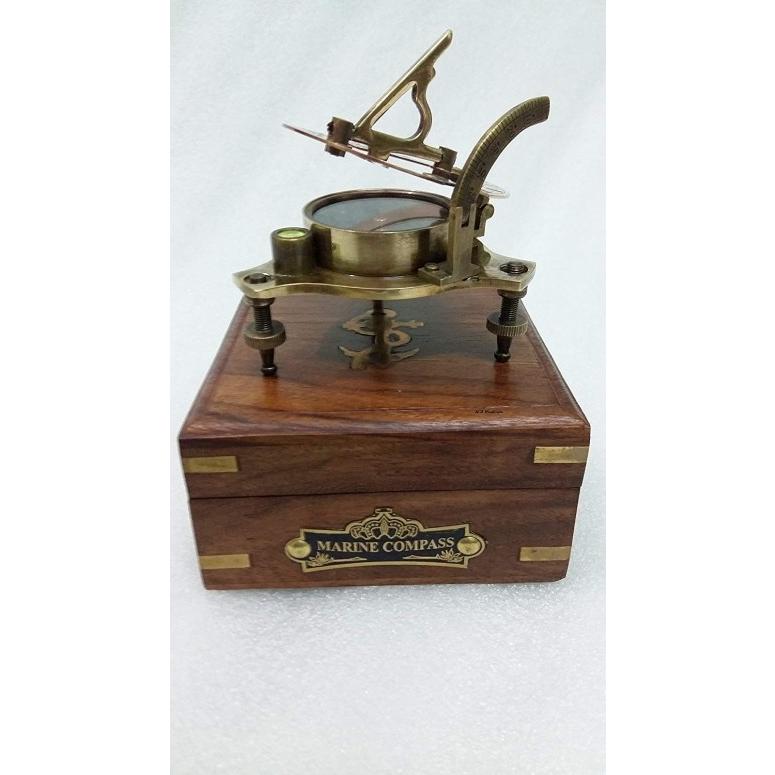 真鍮製 日時計 コンパス 真ちゅう サンダイアル US HANDICRAFTS Vintage Marine WEST London Antique 2.5" Brass Sundial Compass Nautical Decor Big Brass Tri｜mj-market｜07