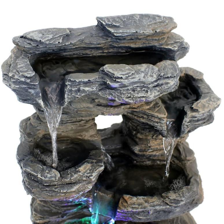 ガーデン 噴水 インテリア噴水 置き型 噴水 滝のオブジェ ウォーターフォールファウンテン Sunnydaze Five Stream Rock Cavern Tabletop Fountain - Multi-Color｜mj-market｜09