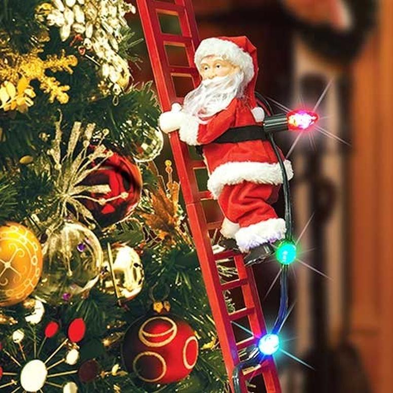 クリスマスオーナメント　サンタクロース　梯子　Santa　Mr.　Decor,　Climbing　Christmas　Super　Holiday　Red