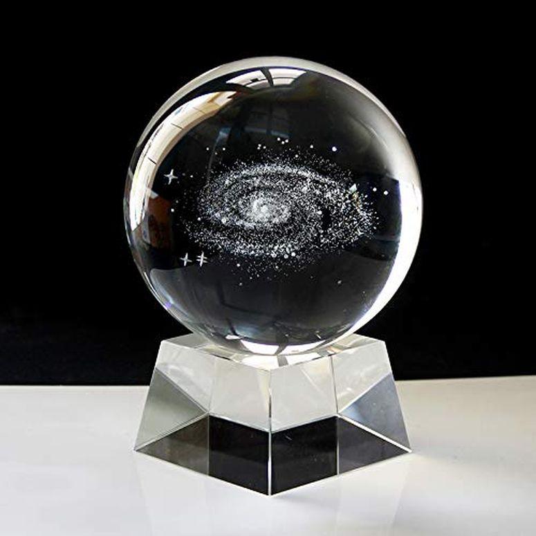 3D クリスタルボール ガラス玉 置物 LICRAFT LED Solar System 3D Galaxy Crystal Ball 3.15 inch Holiday Birthday Gift｜mj-market｜02