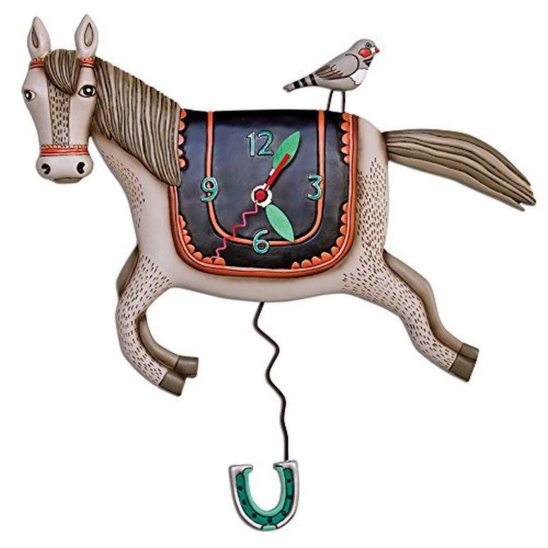 アレン デザイン 振り子時計 ウマと小鳥 Allen Designs Woah Horse Pendulum Clock :iz230523-255:MJ-MARKET - 通販