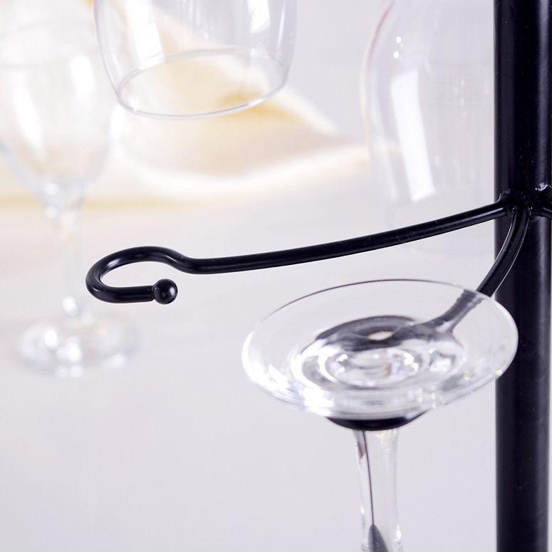 MyGift Freestanding Tabletop Stemware Rack   Spiraling 10 Wine Glass Holder, Black