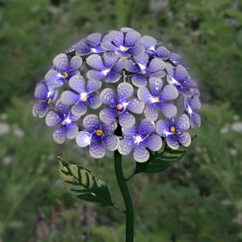 見事な創造力 ガーデンライト LEDソーラーライト あじさい 紫陽花 Exhart Solar Hydrangea Garden Stake - Purple Hydrangea w/ 26 LED Lights - Hydrangea Flowers Metal Sta