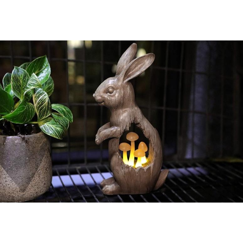 ガーデンライト LEDソーラーライト うさぎ 光るキノコ Joyathome Solar Garden Bunny Statues