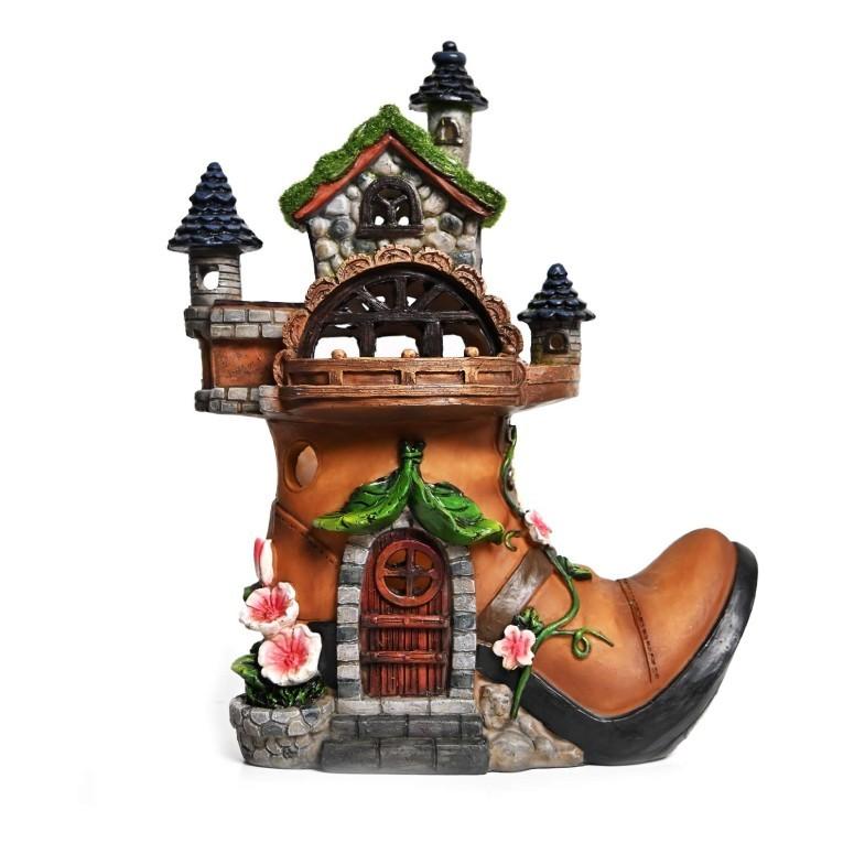 妖精の家 ファンタジー ガーデンライト Ledソーラーライト Asawasa Flocked Boot House Solar Garden Statues And Sculptures Outdoor Decor Garden Figurines W Ou17 061 Mj Market 通販 Yahoo ショッピング