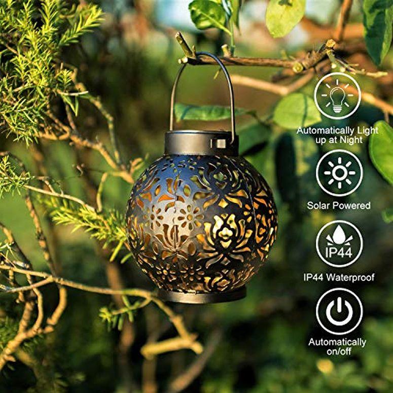 売れ筋公式店 LEDソーラーライト ソーラーパワー ガーデンライト 2 Pack Outdoor Solar Hanging Lantern Lights Decorative Christmas Light for Garden Patio Courtyard Lawn