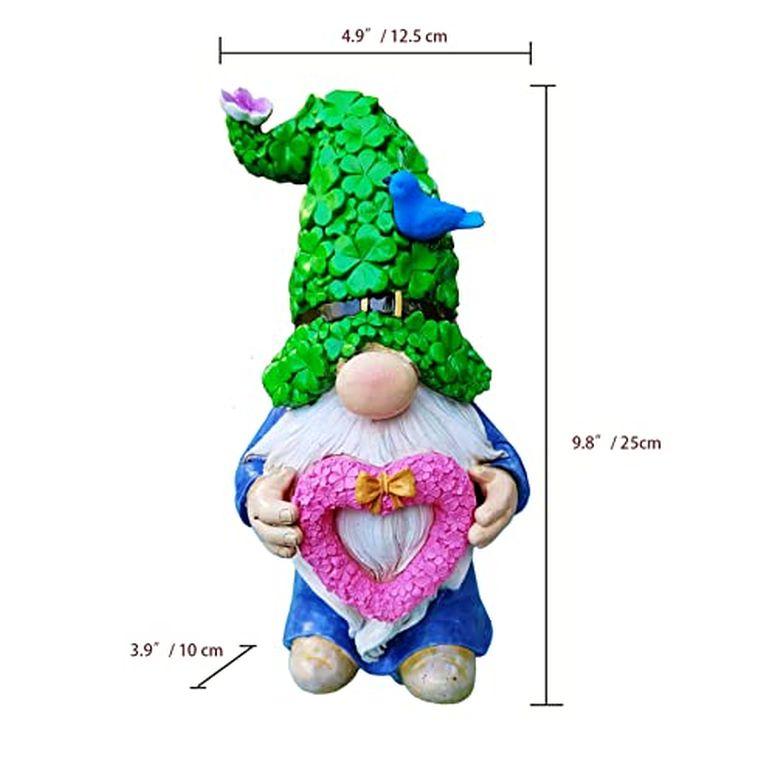 ガーデンライトLEDソーラーライト ソーラーパワー BEZALEL Garden Gnomes Outdoor - Resin Garden Gnome Statue, The Fairy Garden Gnomes in The Clover Hat Ho｜mj-market｜05