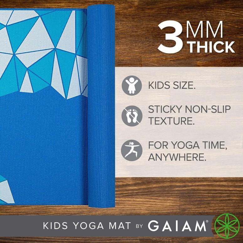 Gaiam ガイアム プリント ヨガ マット キッズ 子供用 海外ブランド ピラティス フィットネス こども Gaiam Kids Yoga Mat Exercise Mat, Yoga for Kids with Fun｜mj-market｜02