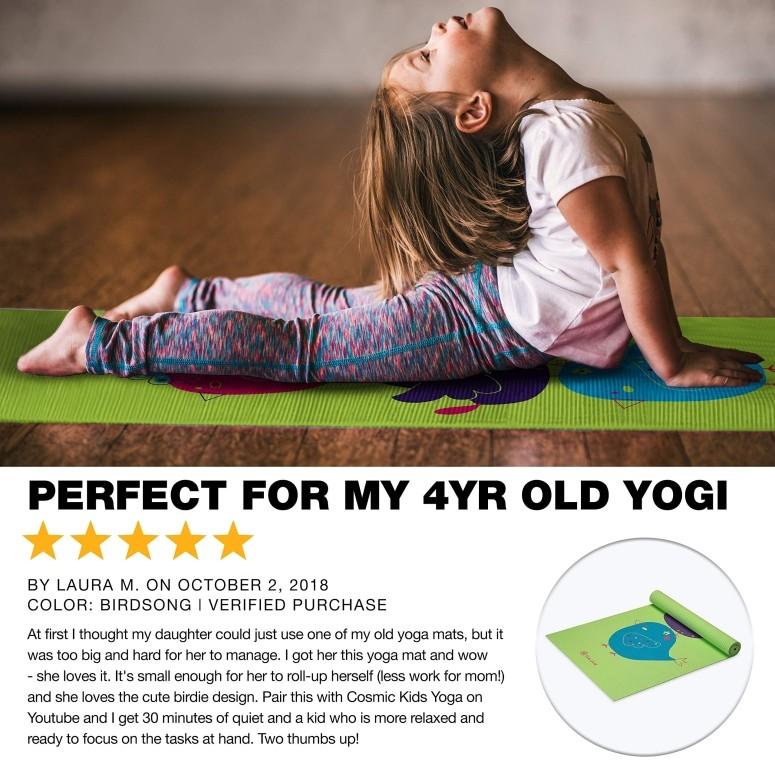 Gaiam ガイアム プリント ヨガ マット キッズ 子供用 海外ブランド ピラティス フィットネス こども Gaiam Kids Yoga Mat Exercise Mat, Yoga for Kids with Fun｜mj-market｜05