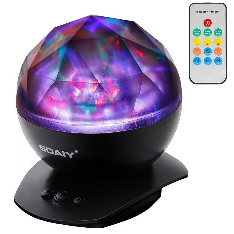 SOAIY Remote Sleep Soothing Aurora Night Light Projector with 8 Lighting Mode, Timer & Build-in Speaker, Bedside Night Lamp, Mood Light Lamp for B｜mj-market