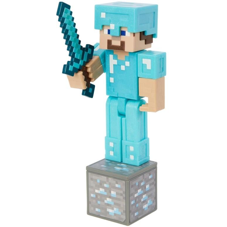 マイクラ おもちゃ スティーブ ダイヤモンドアーマー Minecraft Comic Maker Steve in Diamond Armor Action Figure， Multicolor Comic Maker Steve in Diamond Armor Action Figure， Multicolor