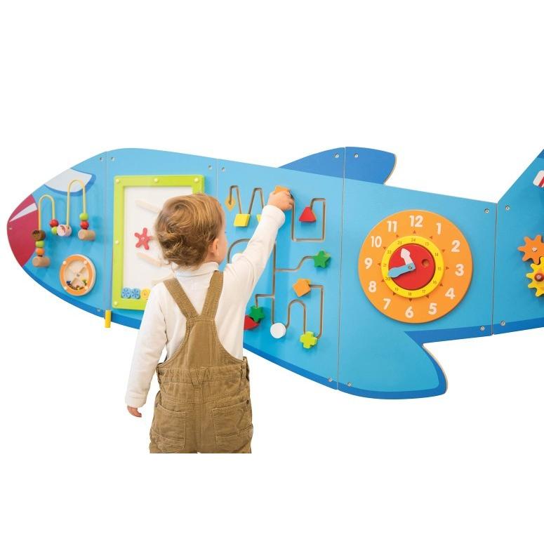 大きな飛行機のプレイパネル アクティビティウォールパネル 幼児 知育玩具 Learning Advantage Airplane