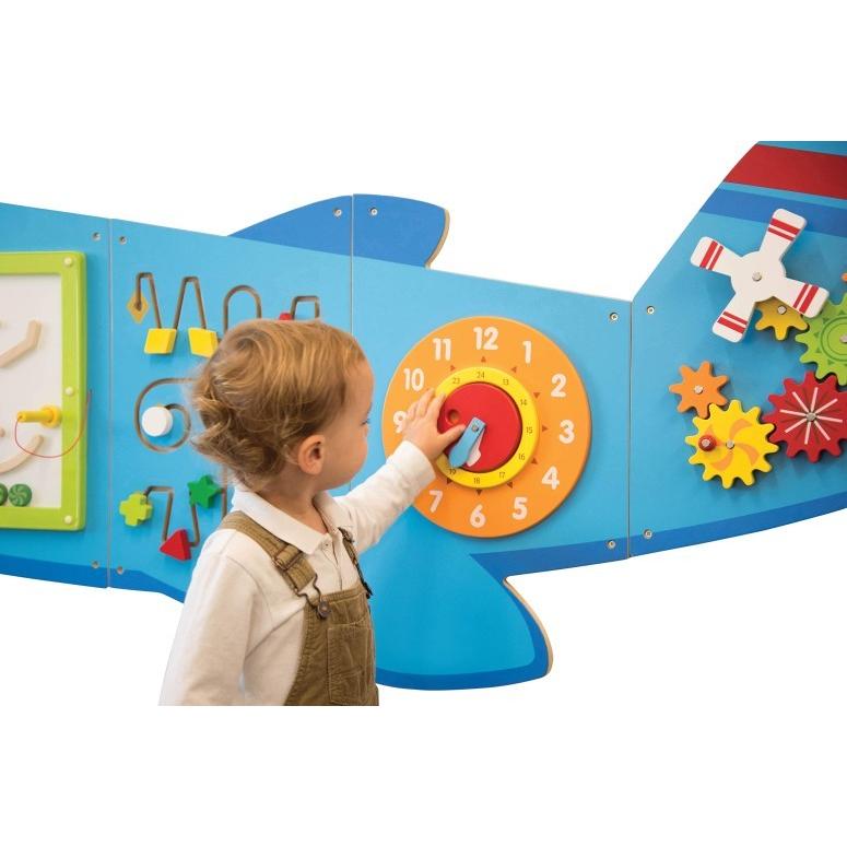 大きな飛行機のプレイパネル アクティビティウォールパネル 幼児 知育玩具 Learning Advantage Airplane