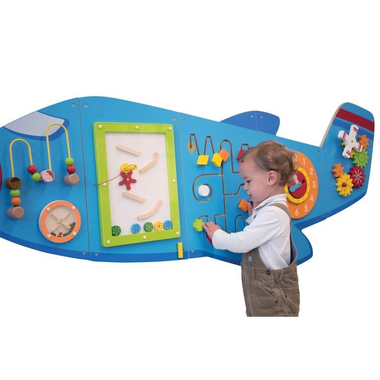 大きな飛行機のプレイパネル アクティビティウォールパネル 幼児 知育玩具 Learning Advantage Airplane