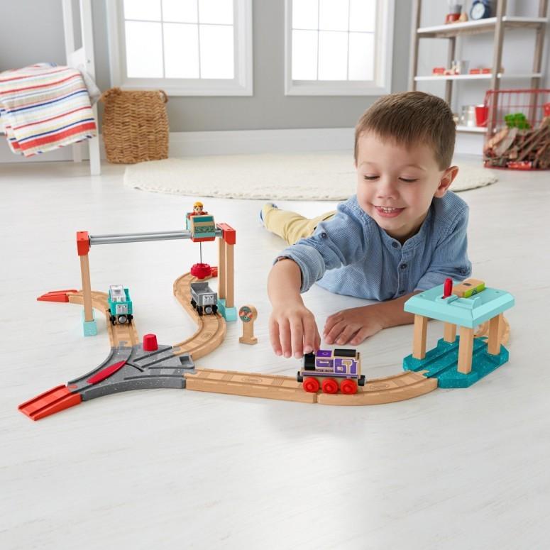 トーマス 木製レール きかんしゃ 貨物セット Fisher-Price Thomas & Friends Wood， Lift & Load Cargo Set Price Thomas Friends Wood， Lift Load Cargo Set
