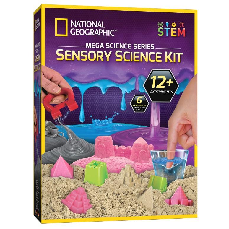 新しいスタイル Sensory GEOGRAPHIC NATIONAL 科学キット ナショナルジオグラフィック Science Pu Slime, Sand, Play Kinetic Includes Kids, for Kit Combo Science Mega - Kit 知育玩具