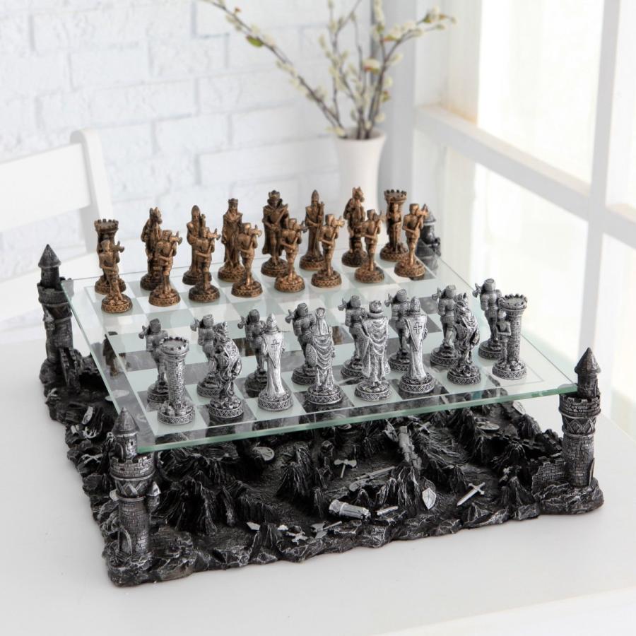チェスセット 騎士 ルネッサンス ナイト 合金製 スズ 錫 ピューター Renaissance Knight Chess Recreational Classic Strategy Game Set｜mj-market