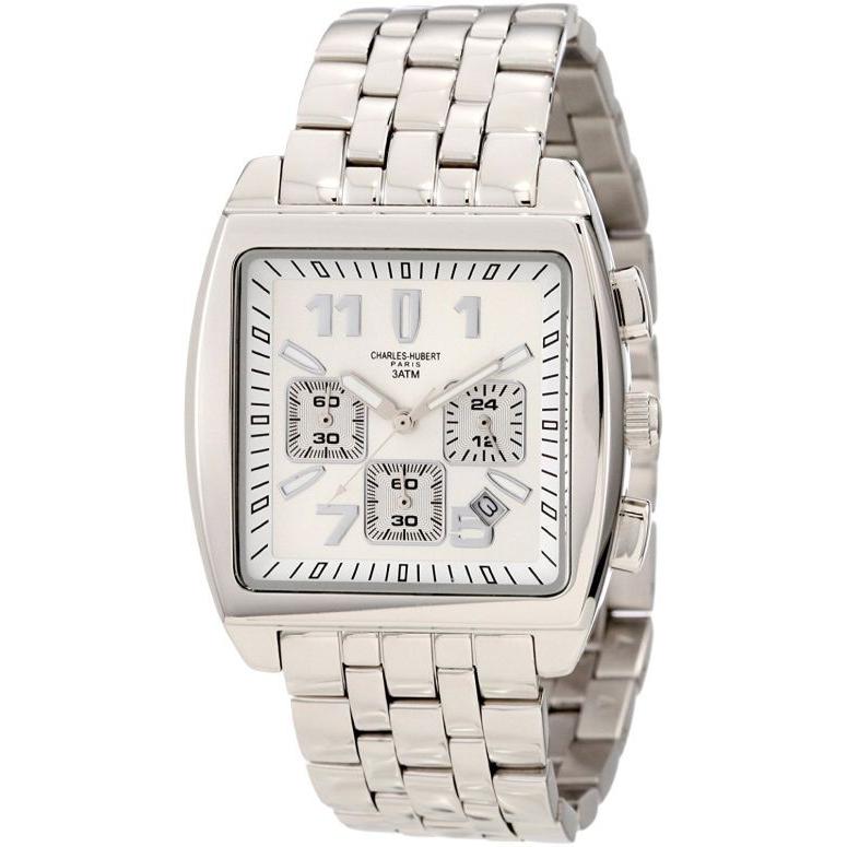 新しいコレクション チャールズヒューバート Charles Hubert Paris 男性用 腕時計 メンズ ウォッチ クロノグラフ ホワイト 3697 人気ショップが最安値挑戦 Collezionec2ph Com