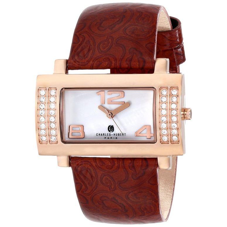 お歳暮 腕時計 女性用 Paris Charles-Hubert, チャールズヒューバート レディース 6842-BR パール ウォッチ 腕時計