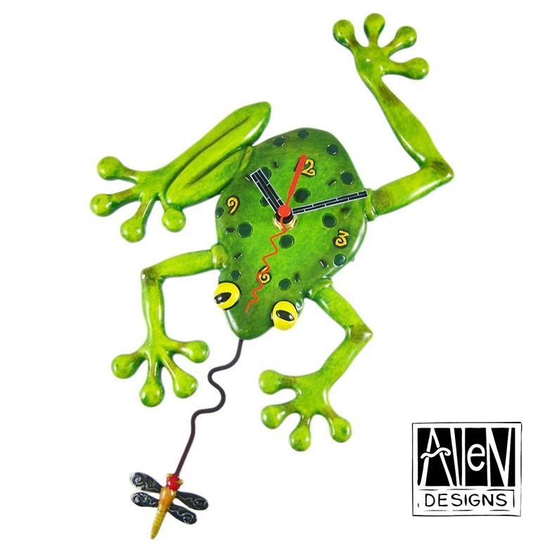 即納 アレン デザイン 振り子時計 Allen Designs Frog Fly Pendulum Wall Clock カエルとハエ 置き時計 掛け時計 C106 ミシェルアレン ミシェル