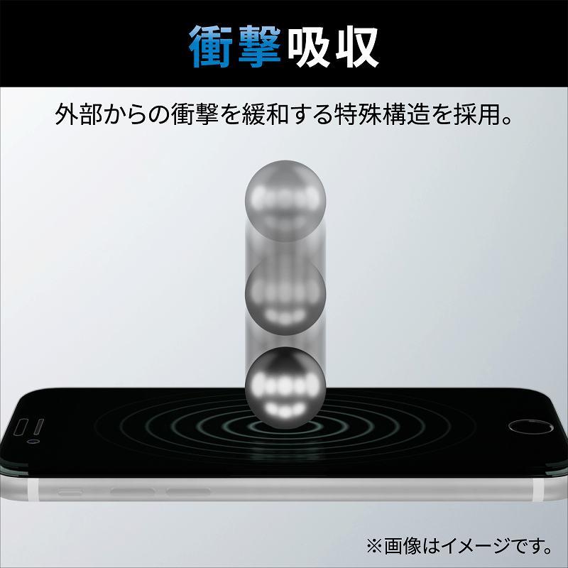 エレコム elecom iPhone 14 Pro ガラスフィルム 高透明 衝撃吸収 強化ガラス 表面硬度10H 指紋防止 飛散防止 エアーレス SHOCKPROOF｜mj-v｜04