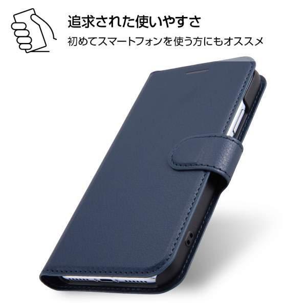 iPhone XS/X 手帳型 ケース カバー シンプル マグネット ダークネイビー｜mj-v｜02