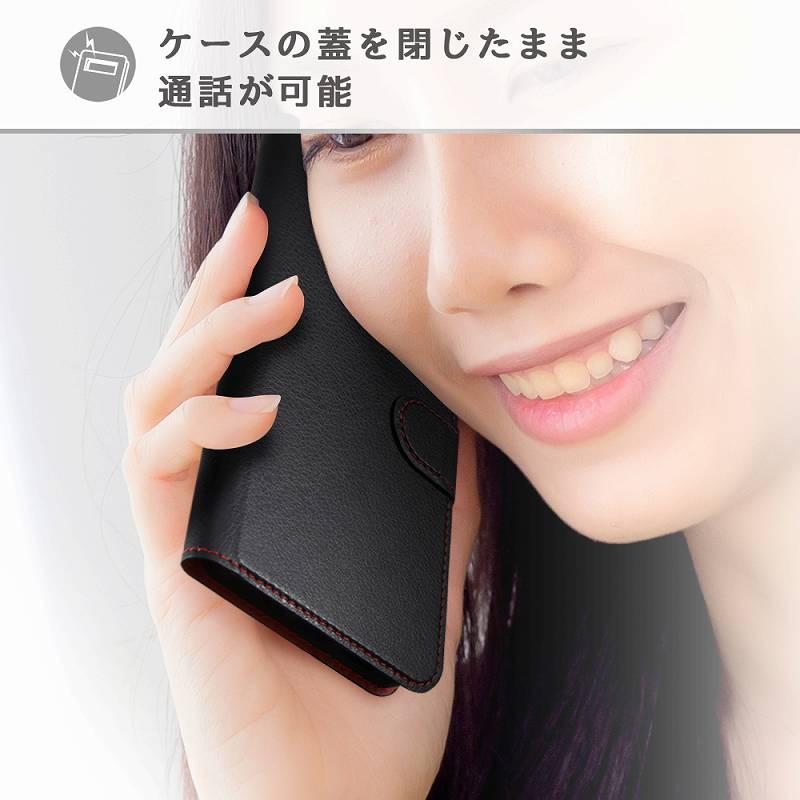 かんたんスマホ3 耐衝撃 手帳型レザーケース シンプル マグネット ルーペ付/ピンク｜mj-v｜06