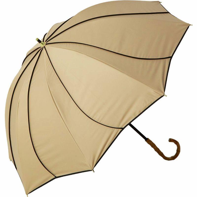 【送料無料】ショート丈日傘 55cm8本骨 花びら ベージュ×ブラック (KIZAWA) [M55HB-081API-beige-black]
