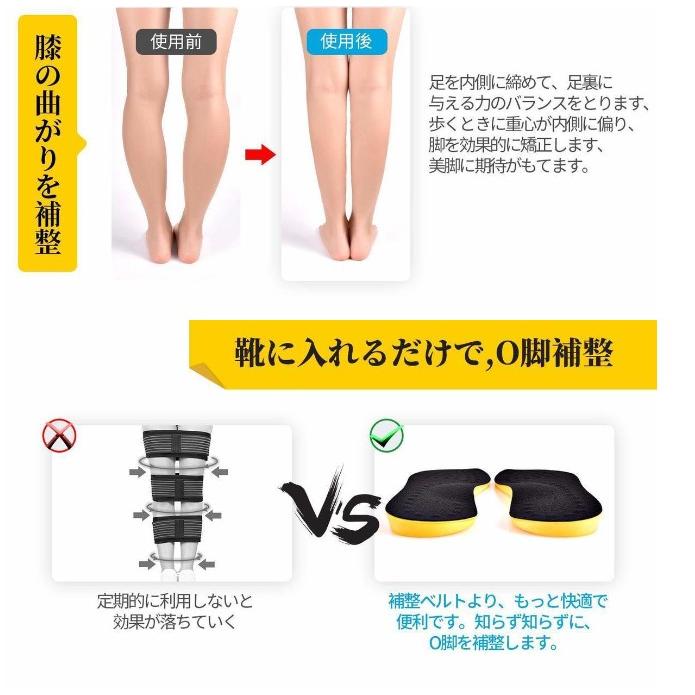 インソール O脚 矯正インソール 疲れない 中敷き 衝撃吸収 扁平足