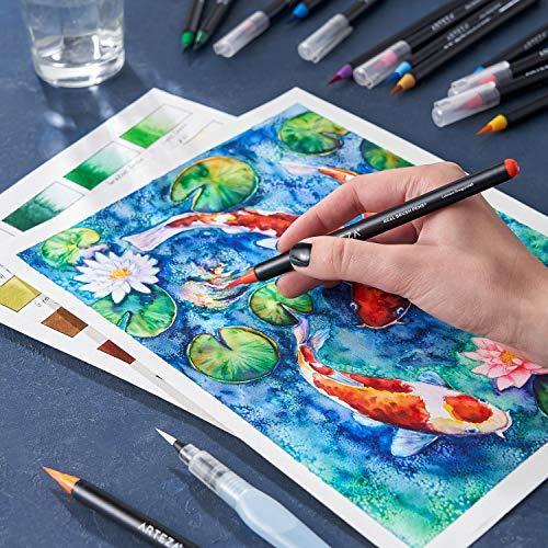 経典 Artz 40 Artezaリアル筆ペン 水彩画用96色 初心者 からアーティストまで 誰にでも使いやすいソフトなナイロン毛を使用した 塗り絵 書道 ドローイング用水筆 ラウンド用品 アクセサリー Www Radio10 Sr