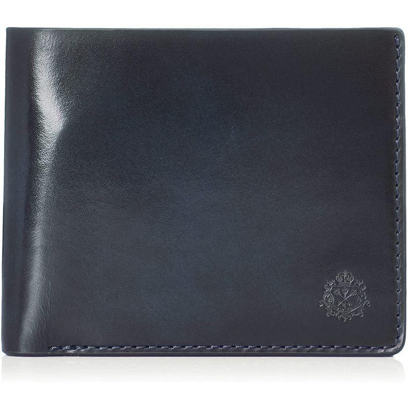 21年製 新品 ネイビー メンズ Leather Advan 二つ折り財布 ドゥベージュ 財布