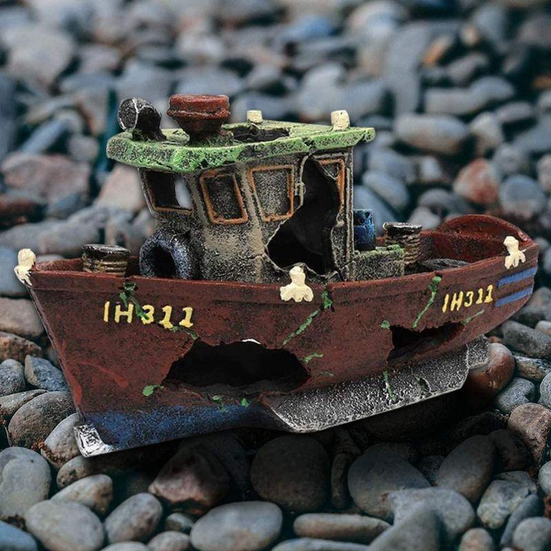 Vorcool 水槽 オブジェ 小型 水草 建物 アクアリウム 金魚 メダカ ベタ ヘビ 隠れ家 装飾 置物 安売り