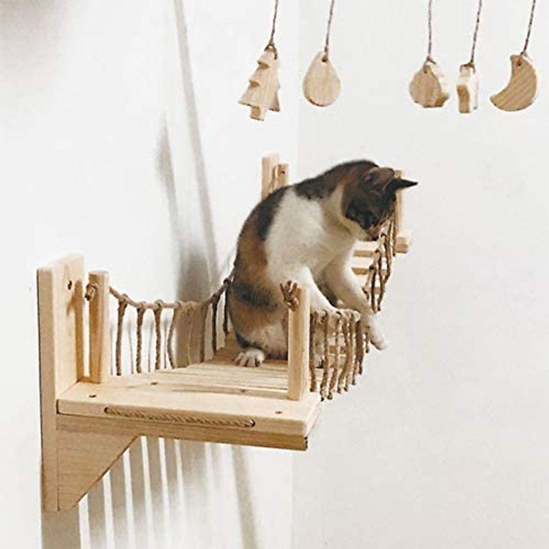 Umoraキャットタワー 木製 吊り橋 猫ベッド 遊び場 ハンモック ストレス解消 運動不足解消 組み立て簡単 1cm Wedge Homes Co Uk
