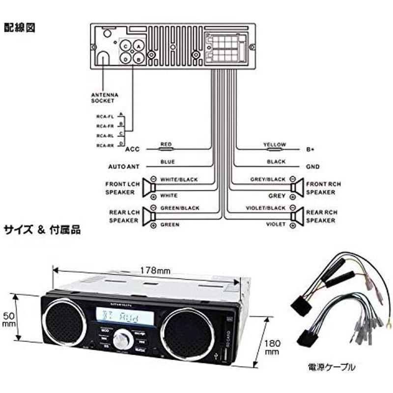 安値 カセットデッキ スピーカー付 ラジオ メディアプレーヤー ダイハツ ハイゼット ムーブ アトレー トヨタ ハイエース 10ピン6ピン変換コネクタ付き 専用配線付き Bluetooth ブルートゥース オーディオ 1din デッキ 車載 Usb Sd スロット Rca 出力 Umw Ac Id
