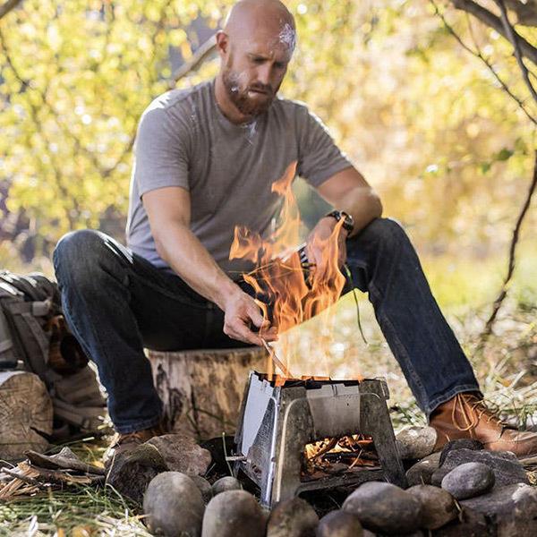 NOBOX ノーボックス フラットストーブ ソロキャンプ アウトドア キャンプストーブ 組み立て簡単 専用ケース付き ダッチオーブンにも対応 ステンレス製 | BAREBONES | 02