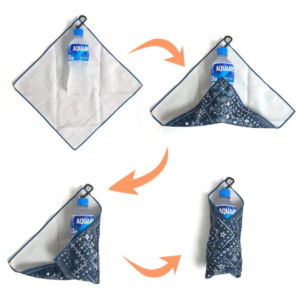 甘雨 スクエアビッグタオル estaa (エスタ) くっつきタオル 包むだけで ポーチに 雨の日